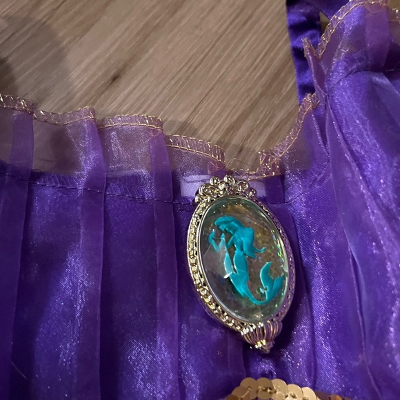 Disney Ariel Mermaid Costume Girls 4 6X Purple Green Fantasy Play Dress - Picture 2 of 3